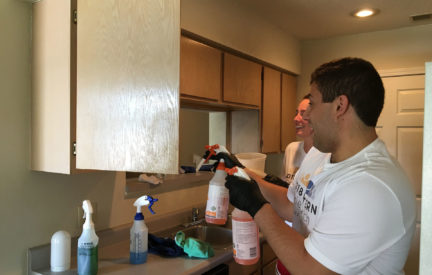 On June 12th, the 2018 JES Holdings interns headed to Hanover Village in Columbia, Missouri. Working as one strong team, the interns were tasked with preparing a previously lived in unit for the move-in of a new resident
